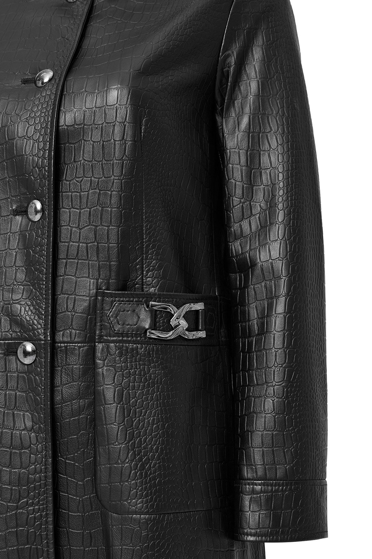 Derimod-Colette Women's Black Crocodile Patterned Leather Top Coat 24Wgd5182Y8 5