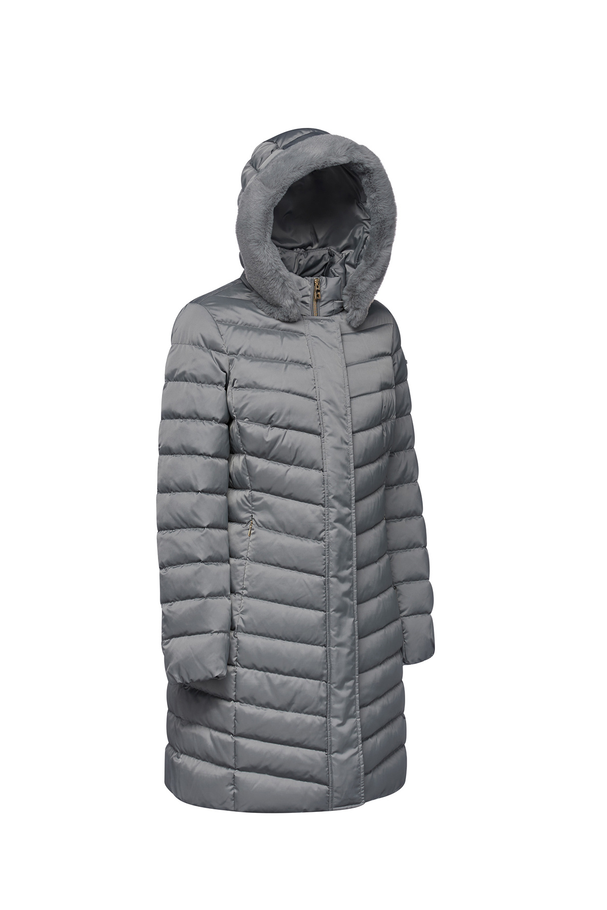 Geox-Women's Gray Xhup, Bettanie Long Coat with a Hood W4626Ht3122F1787 5
