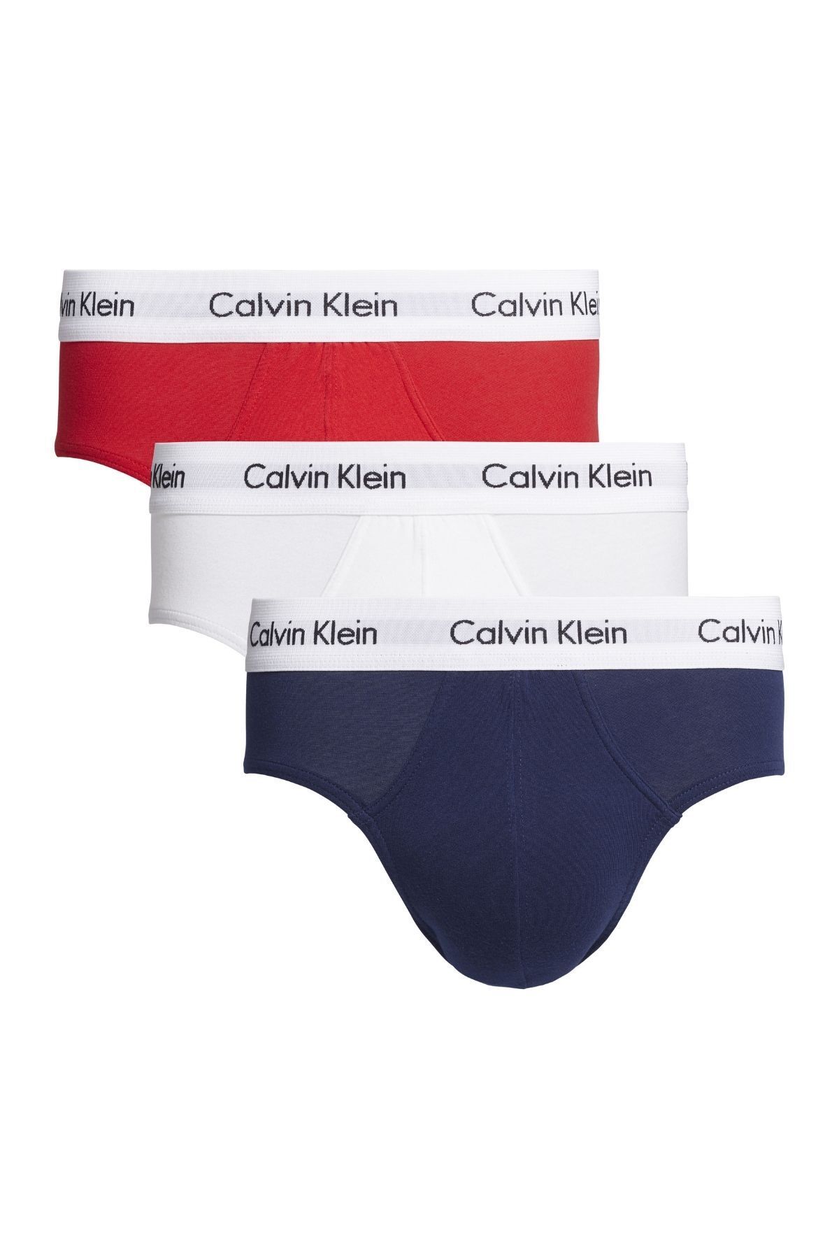 Calvin Klein-Ανδρικό λογότυπο επωνυμίας με ελαστική ζώνη κατάλληλο για καθημερινή χρήση Λευκό-Μπλε-Κόκκινο Boxer 0 1