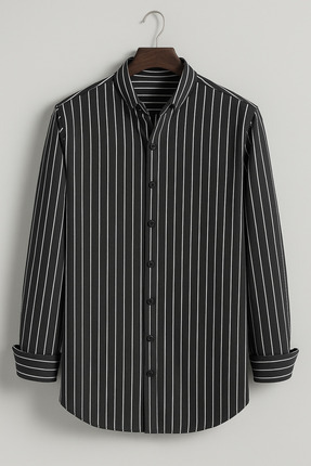 WAMOSSALAPLI Oxford Çizgili Slim Fit Gömlek