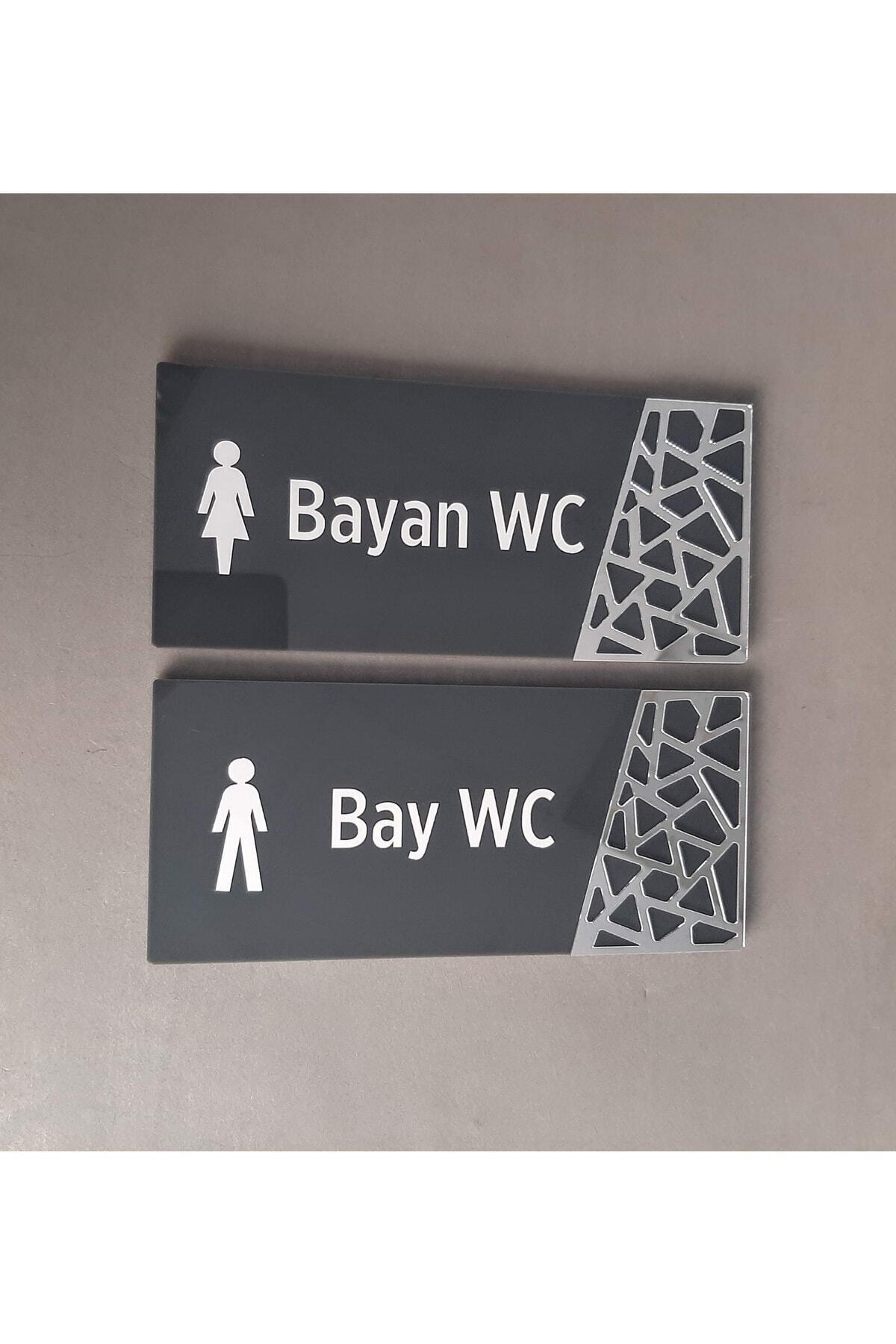 Yönline-Anthracite Silver Pattern Series Self-Adhesive Wc Orientation Set 6