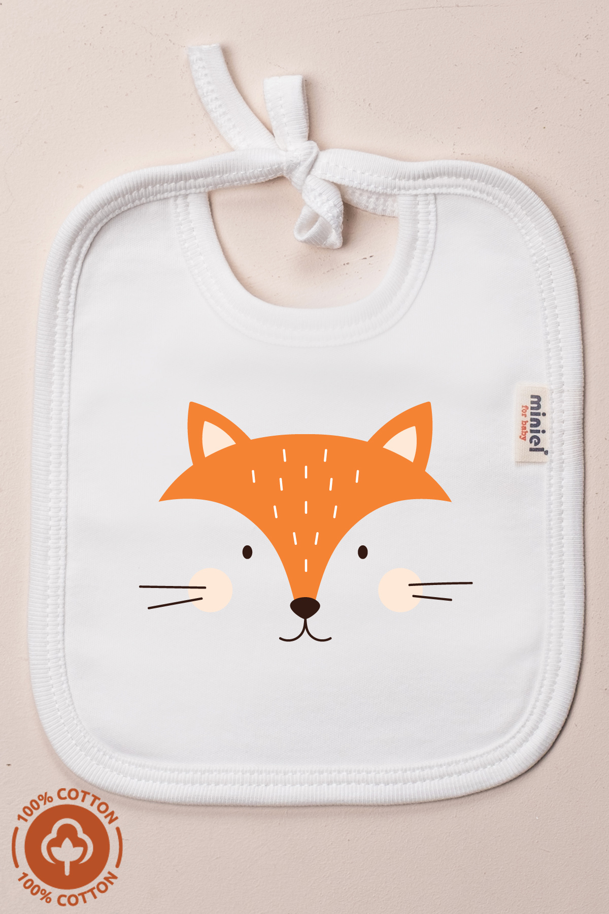 Miniel Unisex Bebek Yenidoğan Penye Organik Pamuklu Hayvan Figürlü 0-3 Ay Bebek Önlüğü 3'Lü Set fotoğrafı 2 (önizleme)