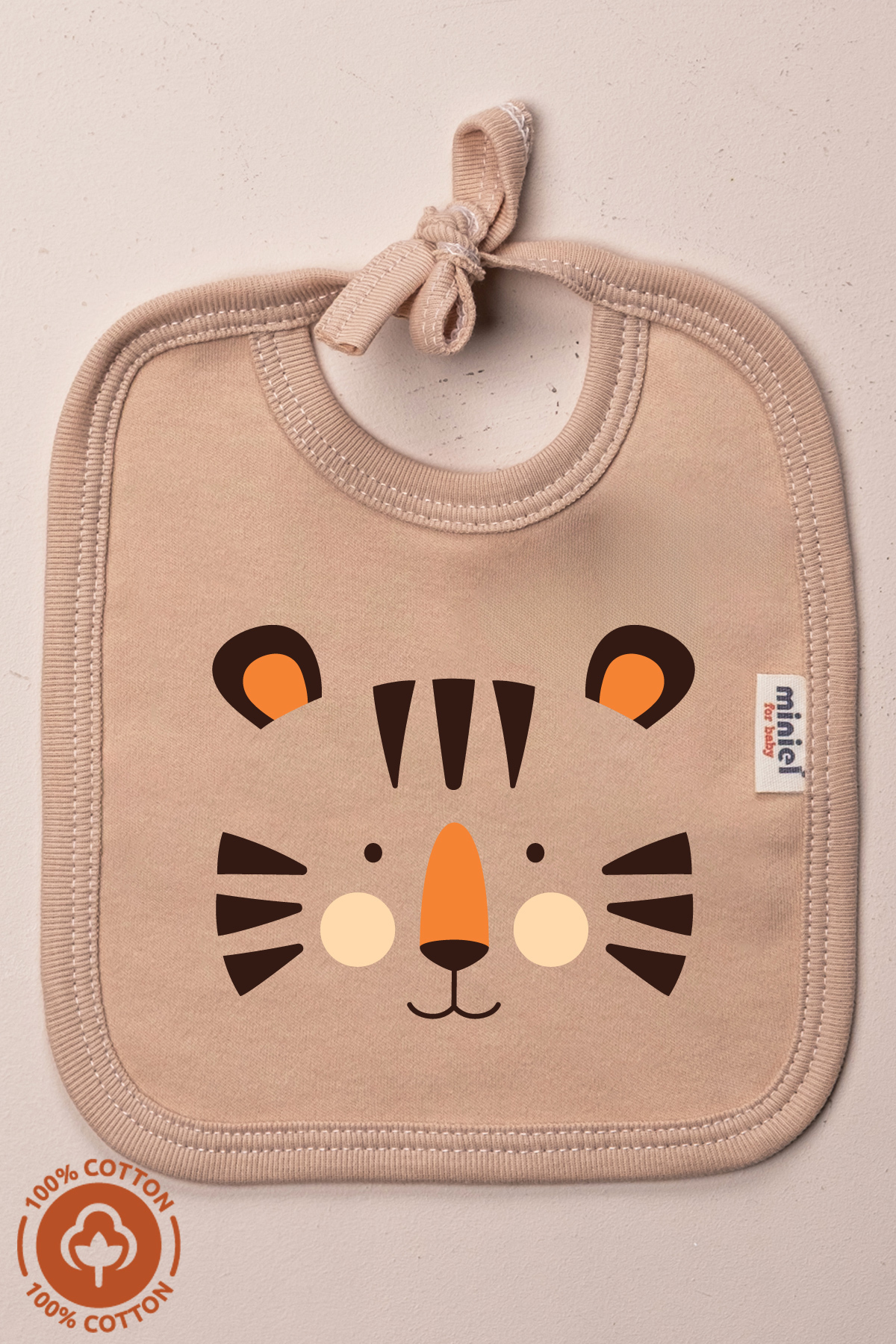 Miniel Unisex Bebek Yenidoğan Penye Organik Pamuklu Hayvan Figürlü 0-3 Ay Bebek Önlüğü 3'Lü Set fotoğrafı 2 (önizleme)