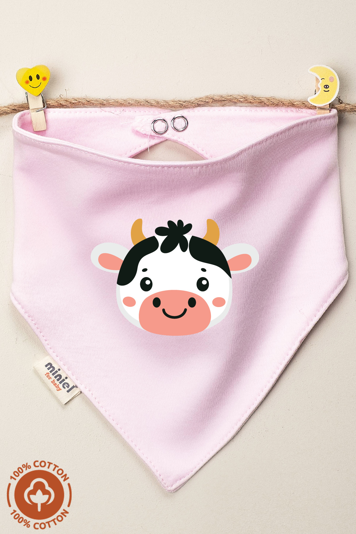 Miniel Unisex Bebek Yenidoğan Penye Organik Pamuklu Hayvan Figürlü Bebek Önlüğü 3'lü Set fotoğrafı 2 (önizleme)