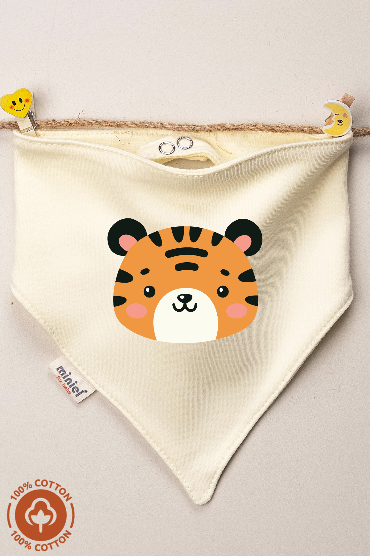Miniel Unisex Bebek Yenidoğan Penye Organik Pamuklu Hayvan Figürlü Bebek Önlüğü 3'lü Set fotoğrafı 4 (önizleme)