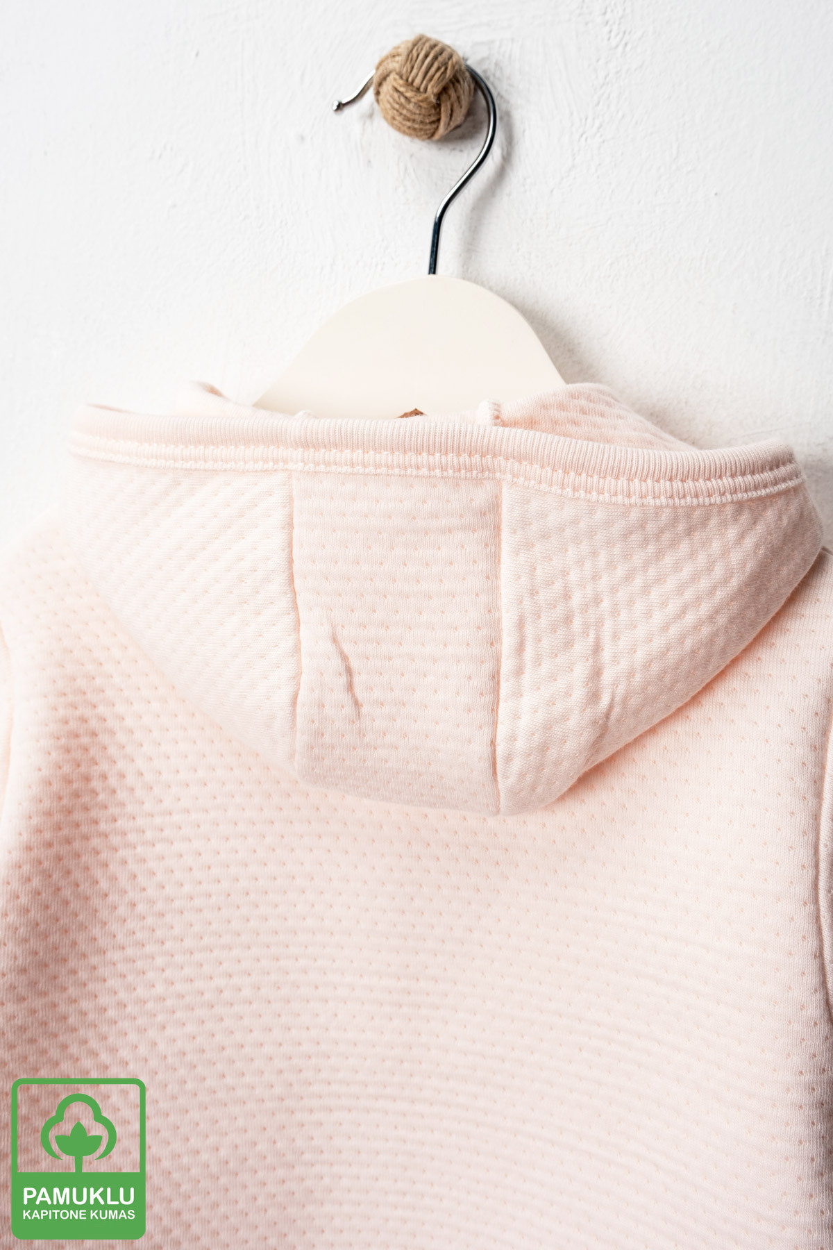 Miniel Unisex Bebek Little Bear Baskılı Organik Pamuklu 6-9-12-18 Ay Kapitone Bebek Hırka fotoğrafı 5 (önizleme)