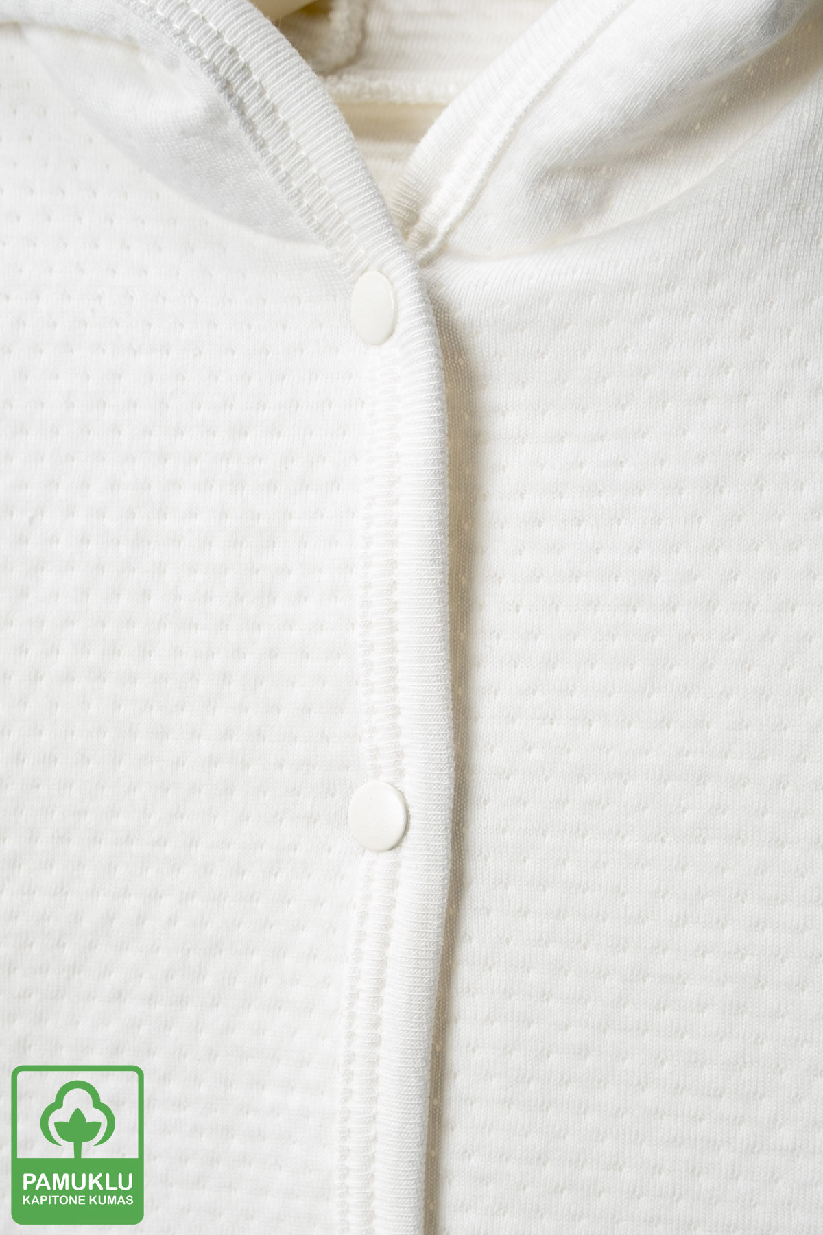 Miniel Unisex Bebek Little Bear Baskılı Organik Pamuklu 6-9-12-18 Ay Kapitone Bebek Hırka fotoğrafı 2 (önizleme)