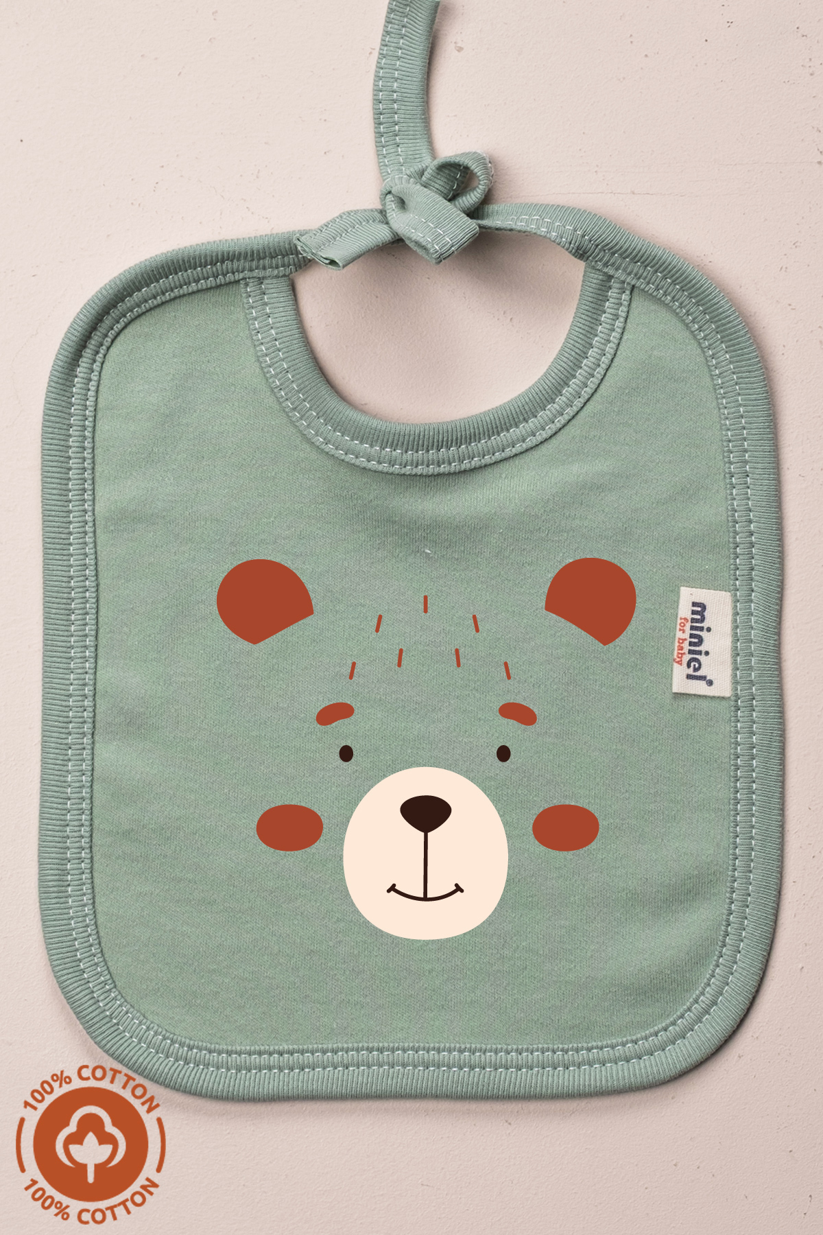 Miniel Unisex Bebek Yenidoğan Penye Organik Pamuklu Hayvan Figürlü 0-3 Ay Bebek Önlüğü 3'Lü Set fotoğrafı 4 (önizleme)