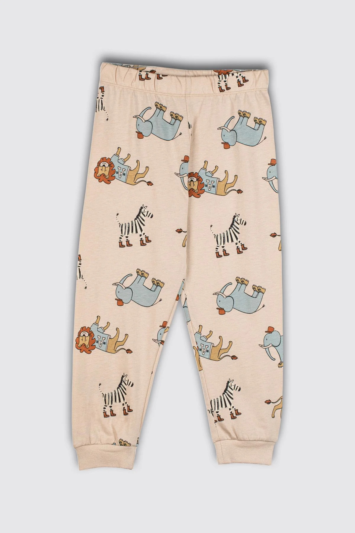 zuzunga Sevimli Animal (Aslan-Zebra-Fil) Desenli Erkek Pijama Takımı fotoğrafı 3 (önizleme)