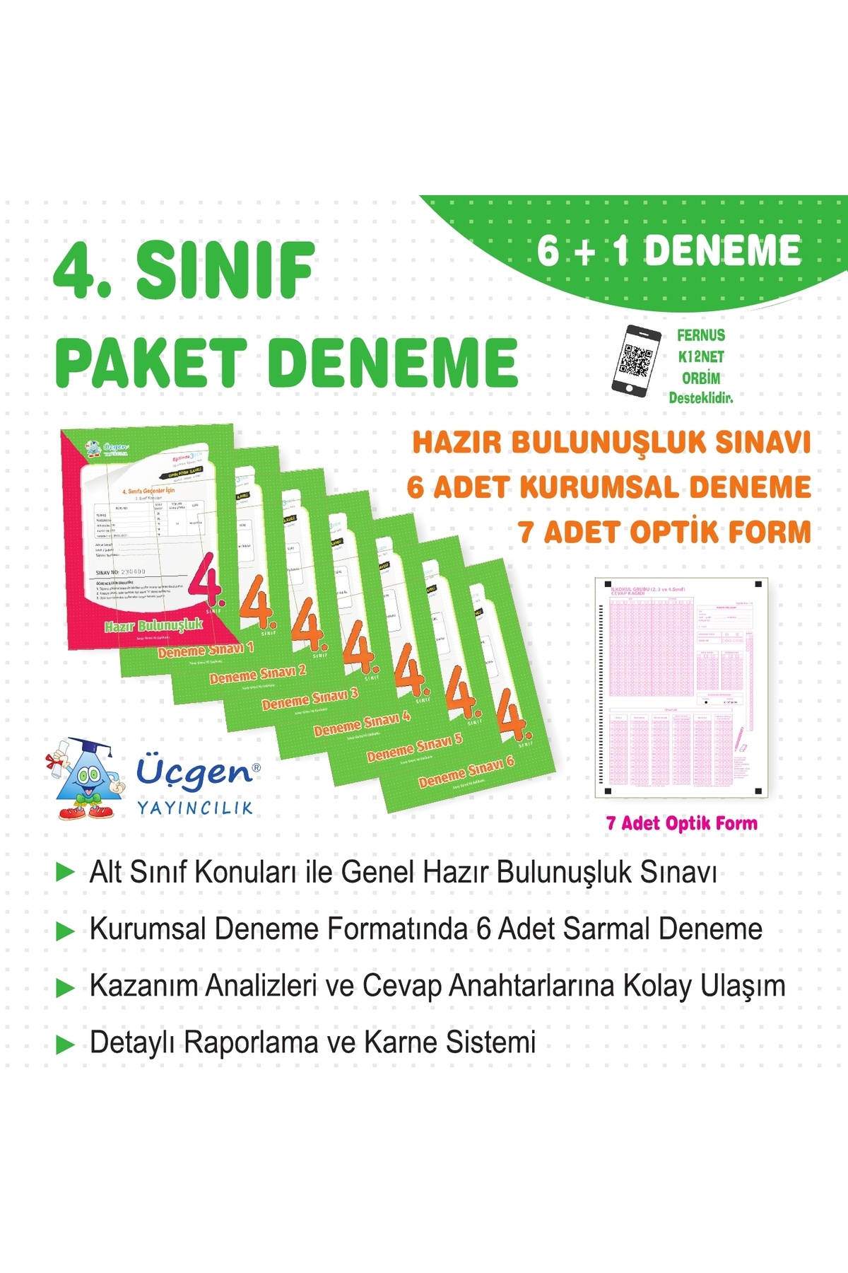 Üçgen Yayıncılık Üçgen 2025 4. Sınıf Paket Deneme 7 Li