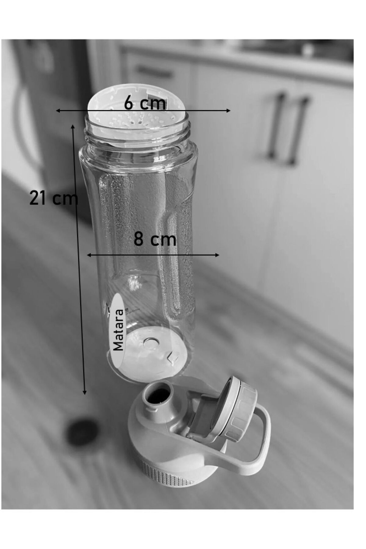 HOBBY LİFE-Transparent Sports School Office Water Bottle, Water Bottle 730ml Gray Color 3