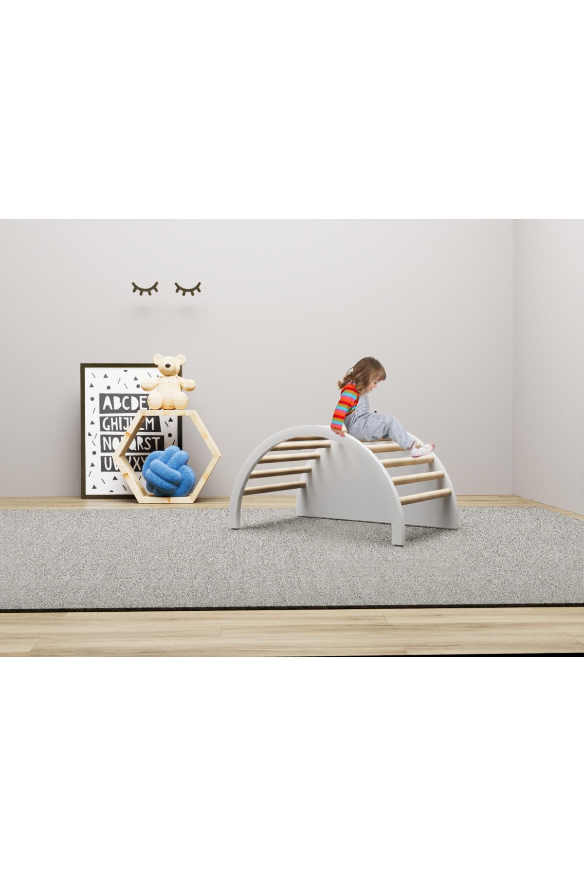 VOLO Pikler Montessori Salıncak Masa Oyuncak Organizeri Oyuncak ve Tırmanma Bir Arada fotoğrafı 2 (önizleme)