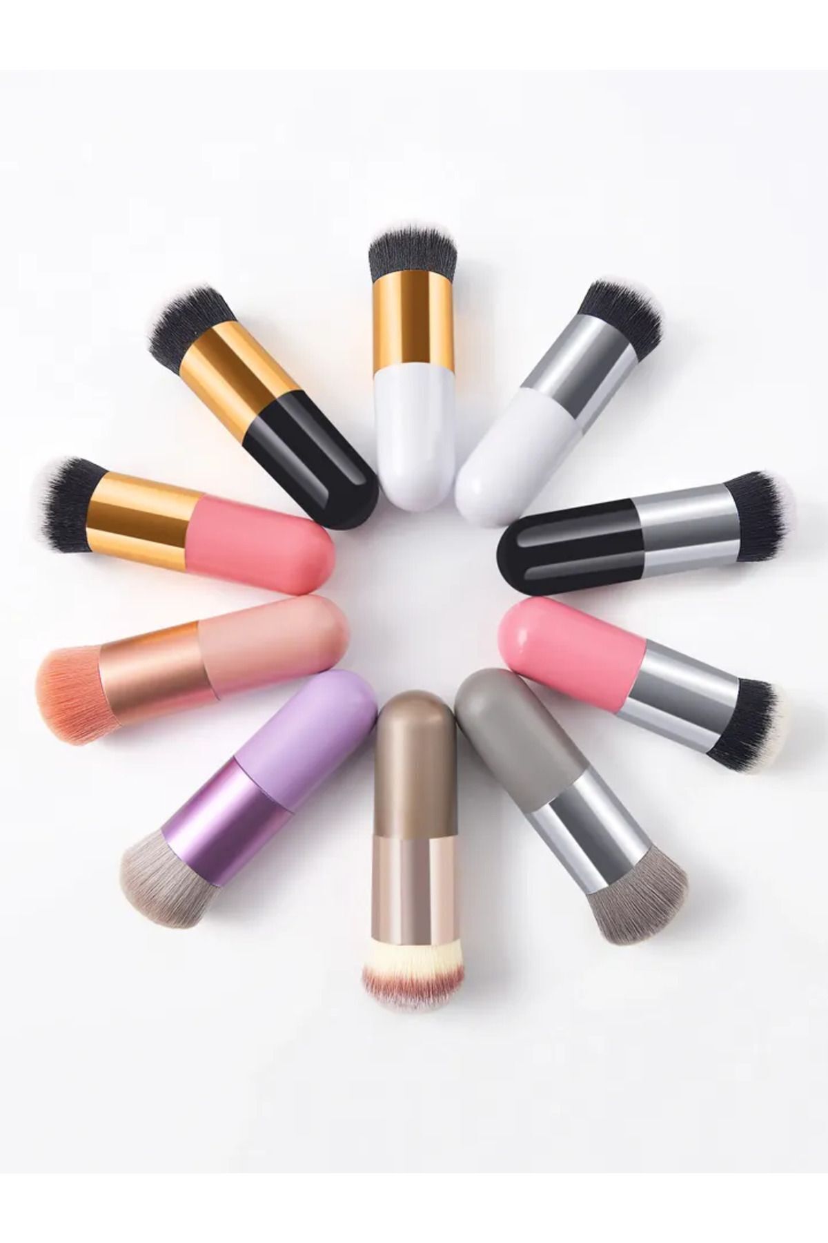 Professional Make-up Luxury Kabuki Fondöten Ve Allık Makyaj Fırçası — 5DLX — تصویر 7 از 7