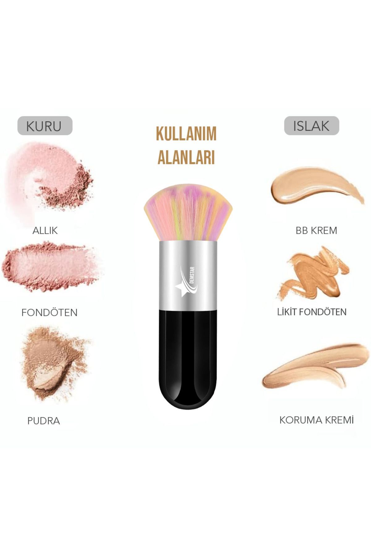 Professional Make-up Luxury Kabuki Fondöten Ve Allık Makyaj Fırçası RS — 35DLX — تصویر 2 از 8