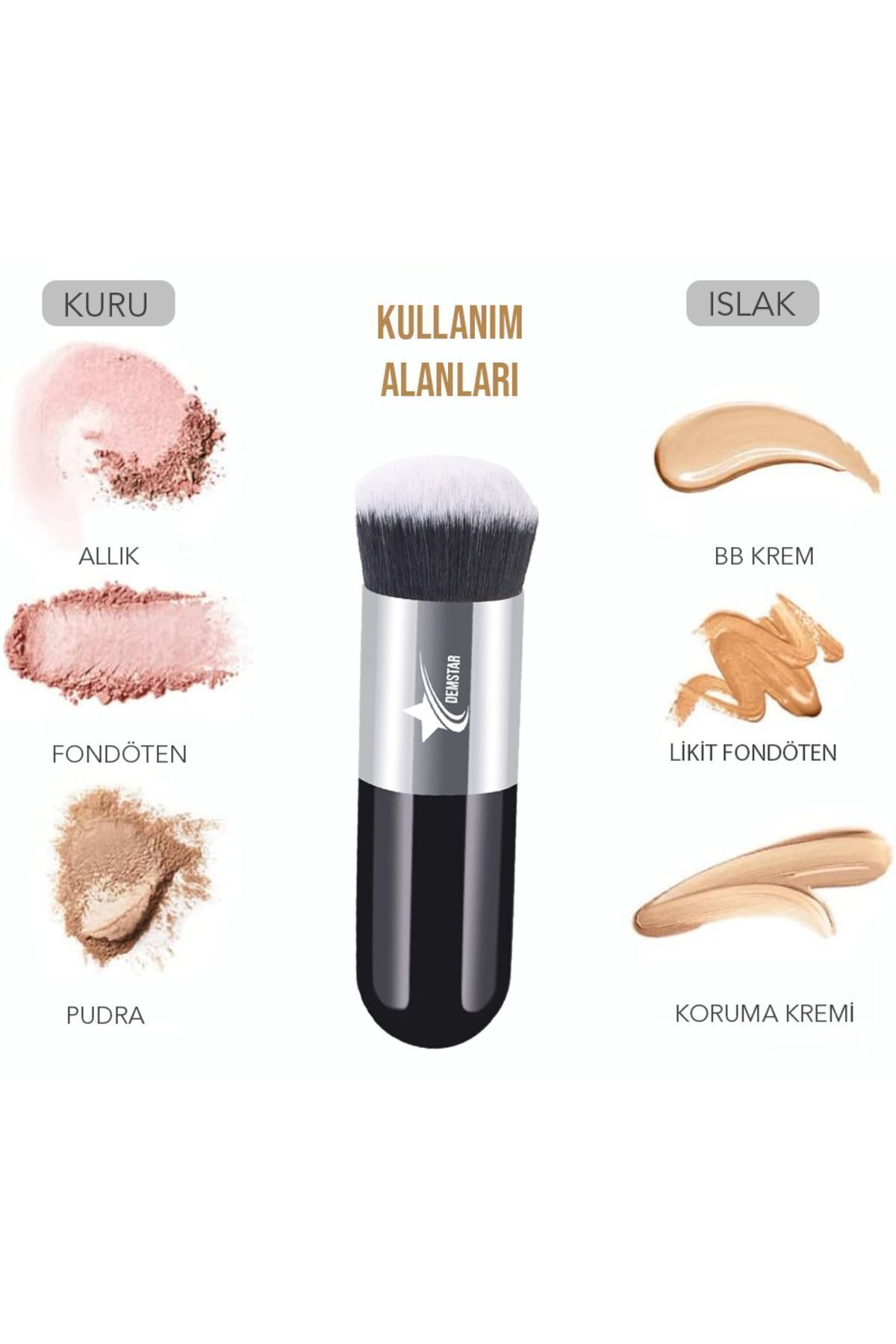 Professional Make-up Luxury Kabuki Fondöten Ve Allık Makyaj Fırçası — 5DLX — تصویر 3 از 7