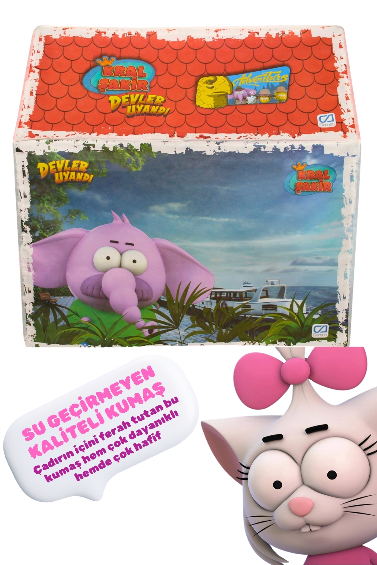 CA Games (2'Li Set) Kral Şakir:Devler Uyandı Kolay Kurulum Çocuk Oyun Çadırı+100 Parça Lisanslı Puzzle Serisi fotoğrafı 5 (önizleme)