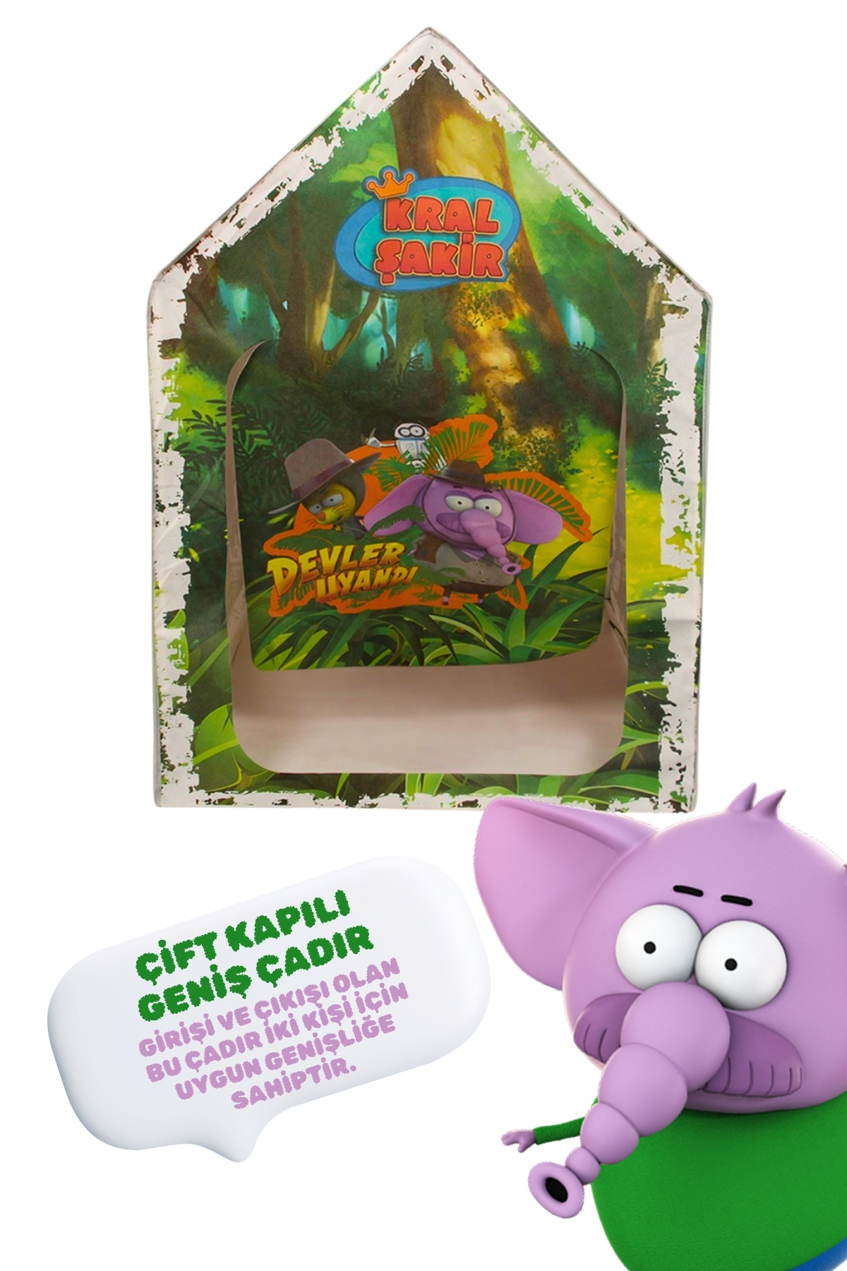 CA Games (2'Li Set) Kral Şakir:Devler Uyandı Kolay Kurulum Çocuk Oyun Çadırı+100 Parça Lisanslı Puzzle Serisi fotoğrafı 6 (önizleme)