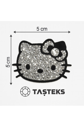 Taşteks Taşlı Ütülenebilen Veya Sticker Olarak Kullanılabilen 6cm Hello Kitty