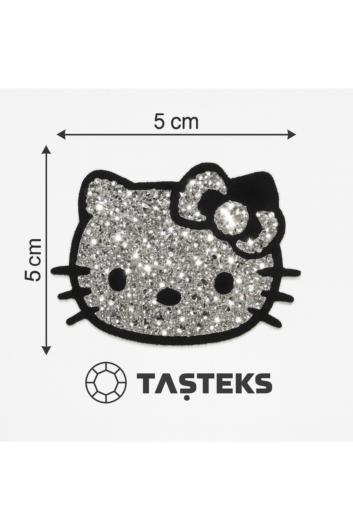 Taşteks Taşlı Ütülenebilen Veya Sticker Olarak Kullanılabilen 6cm Hello Kitty
