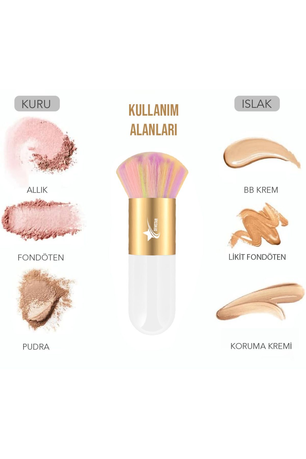 Professional Make-up Luxury Kabuki Fondöten Ve Allık Makyaj Fırçası RS — 46DLX — تصویر 2 از 8