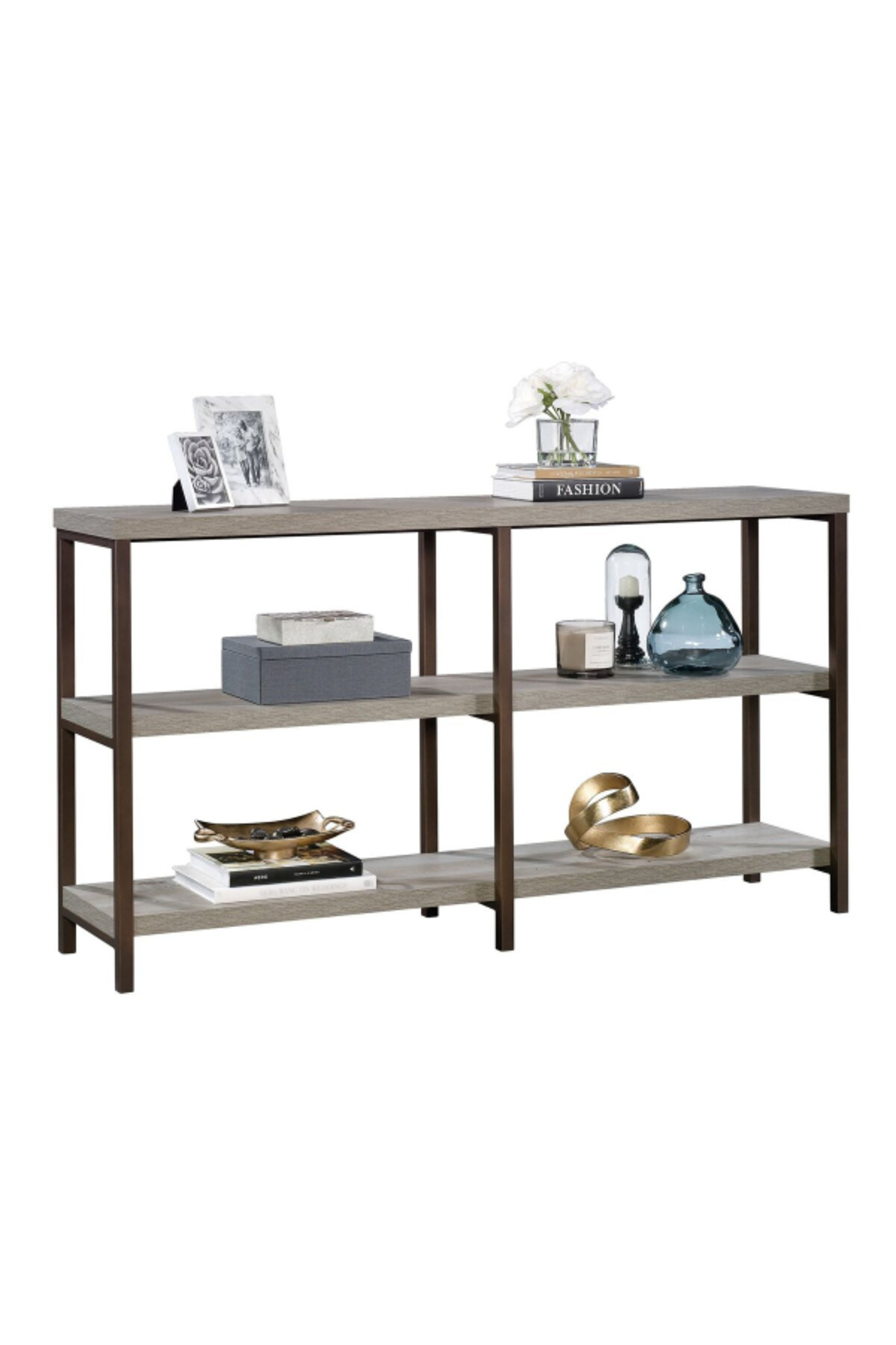 Sauder-Manhattan Gate Open Shelving Rectangular Console Table 2