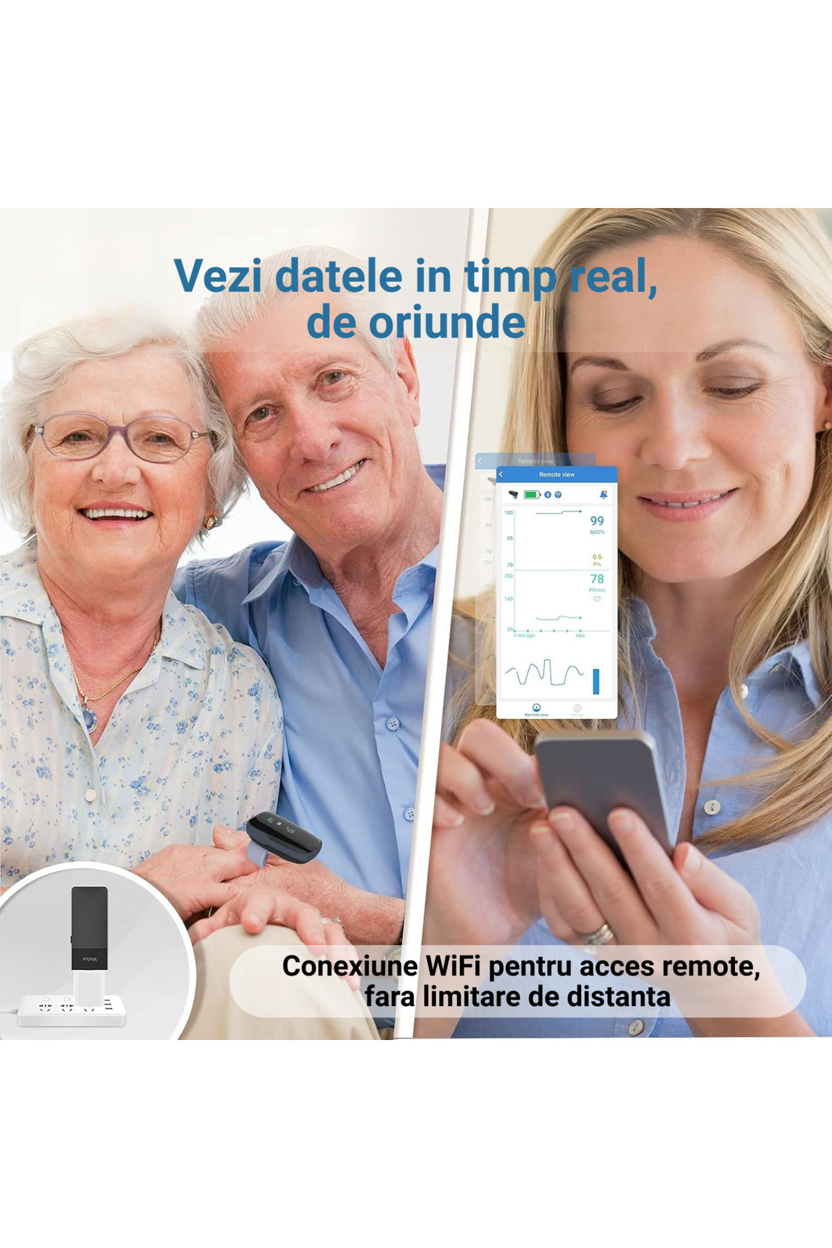 wellue-Smart WiFi ring pulse oximeter, Oxylink Remote, continuous oxygen saturation pulse monitoring 2