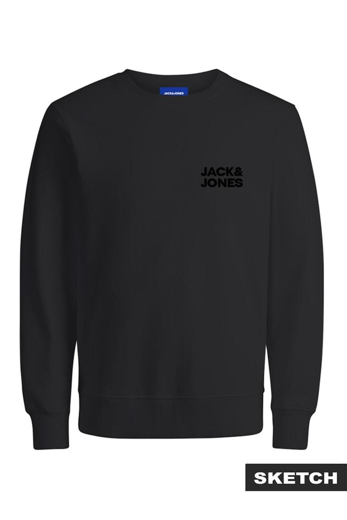 جک اند جونز 12290659 JORLOGO SWEAT BLACK ژاکت مردانه