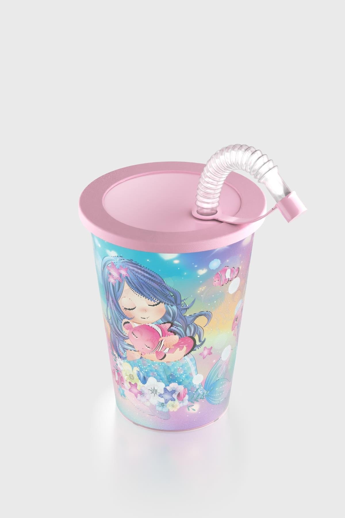 Renga Layt Kids Desenli 420 ml Pipetli PP Bardak 142025 Pembe fotoğrafı 3 (önizleme)