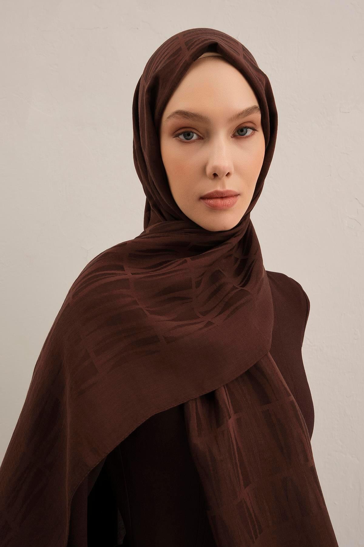 Armine  Lyocell Şal - 3 - Acı Kahve 10 - Görsel 4