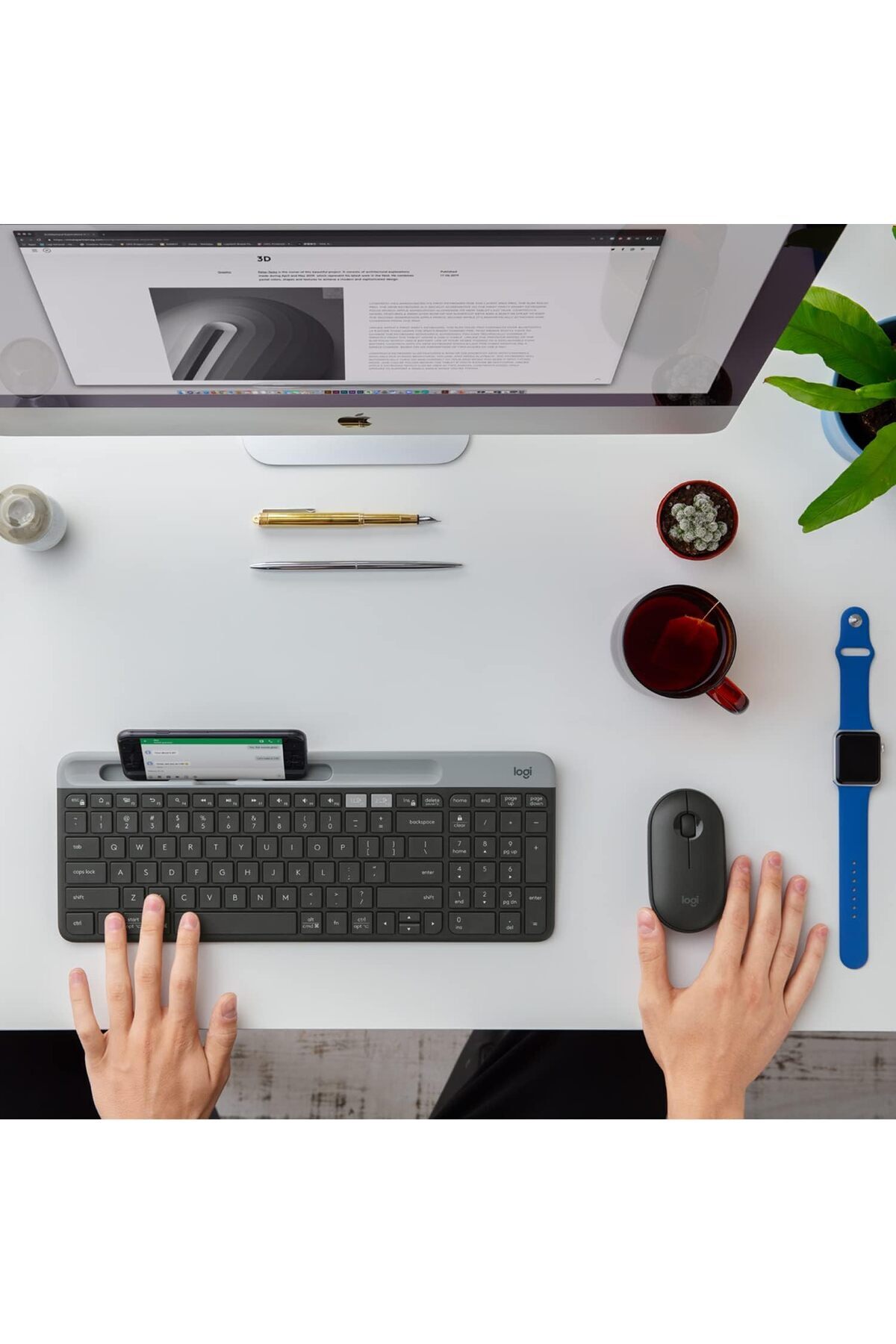 logitech-K580 Slim Wireless Multi-Device Keyboard (Graphite) 5