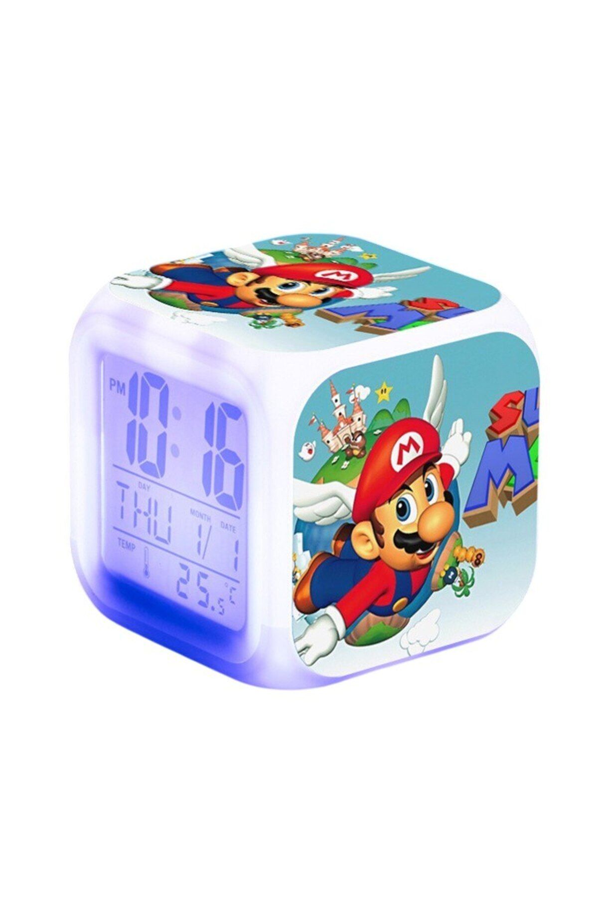 Mixbo-Cubic Clock for Children's Room Mixbo, Multiple Functions, Lights, Model 7 5