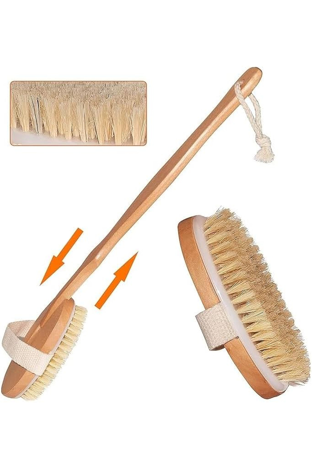 Doğal At Kılı Fırça Banyo Sırt Kesesi Uzun Sökülebilir Saplı Yumuşak Fırçalı Doğal Kese Ahşap Saplı — N-SAPLI-AT-KILI-1 — تصویر 6 از 9