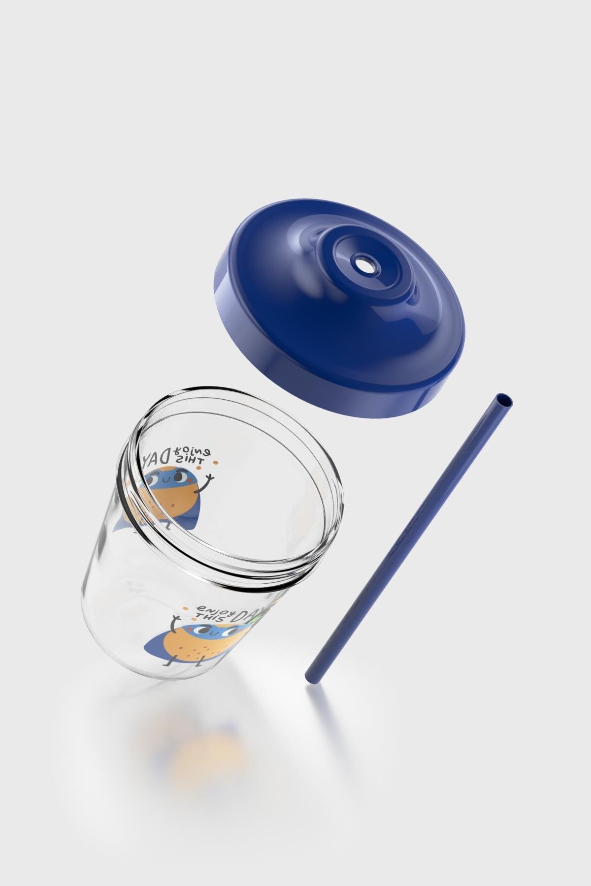 Renga Aura Enjoy This Day Desenli 350 ml Tritan Pipetli Çocuk Bardak 142022 Mavi fotoğrafı 4 (önizleme)