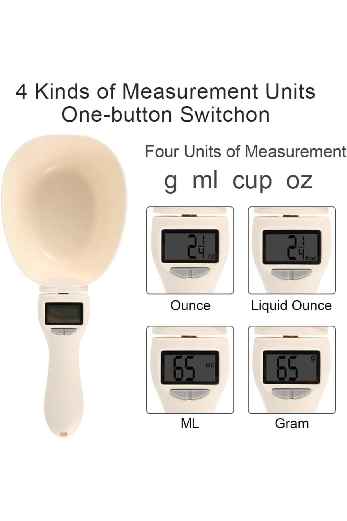 MACON-Digital Pet Food Measuring Scale 800 g / 250 ml with Clear Display Compact Precision 6