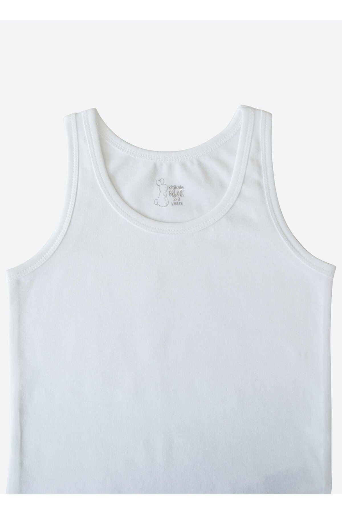 kitikate Organik Klasik 3'lü Erkek Atlet Beyaz fotoğrafı 3 (önizleme)