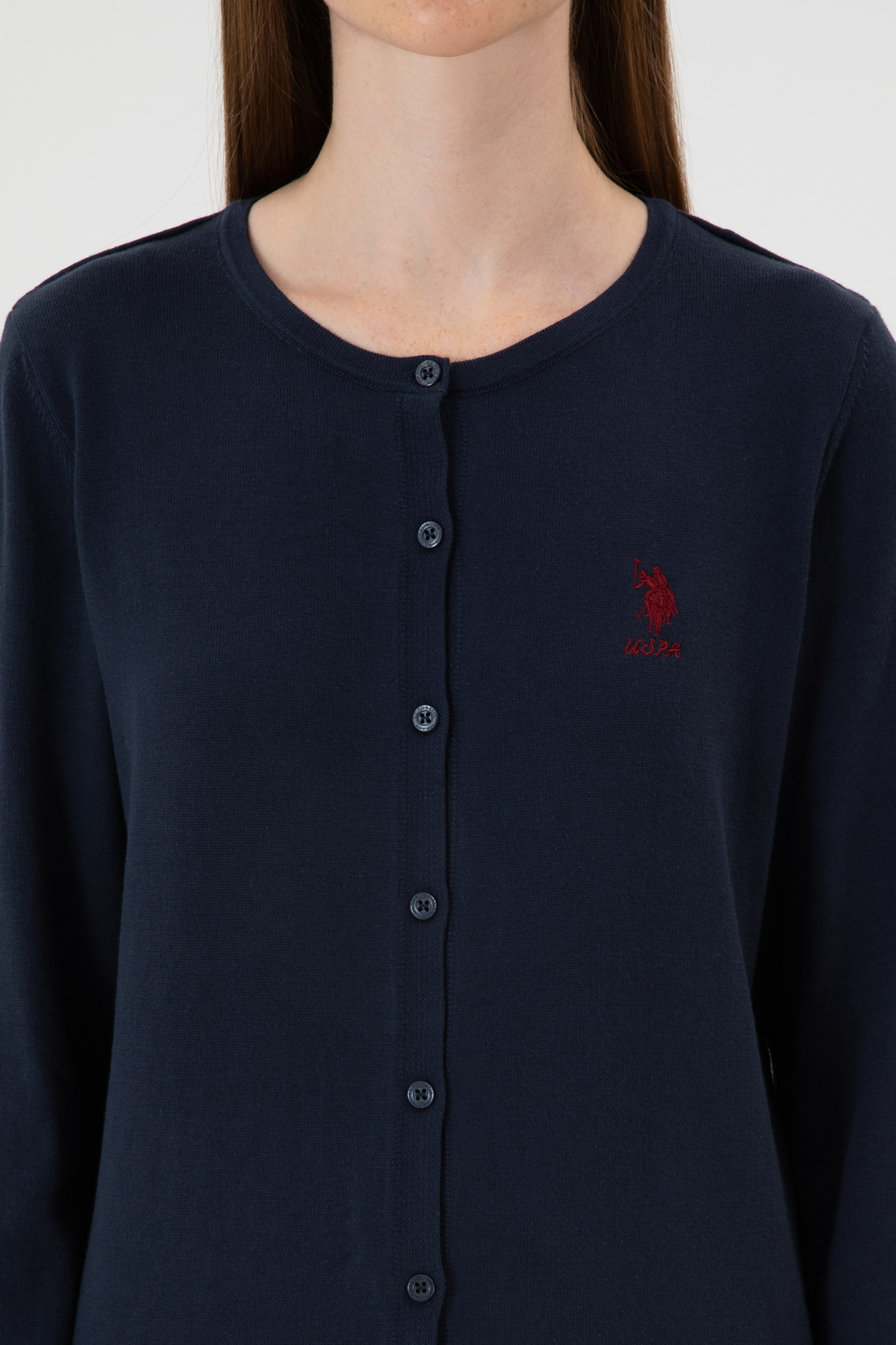U.S. Polo Assn.  Kadın Lacivert Basic Triko Hırka 50313624-VR033 - Görsel 6
