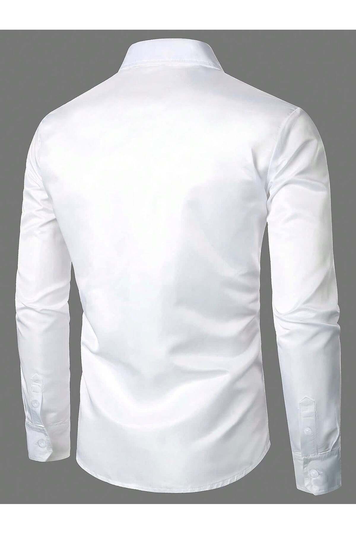 The Robi  Erkek Beyaz Terikoton Gömlek - Görsel 2
