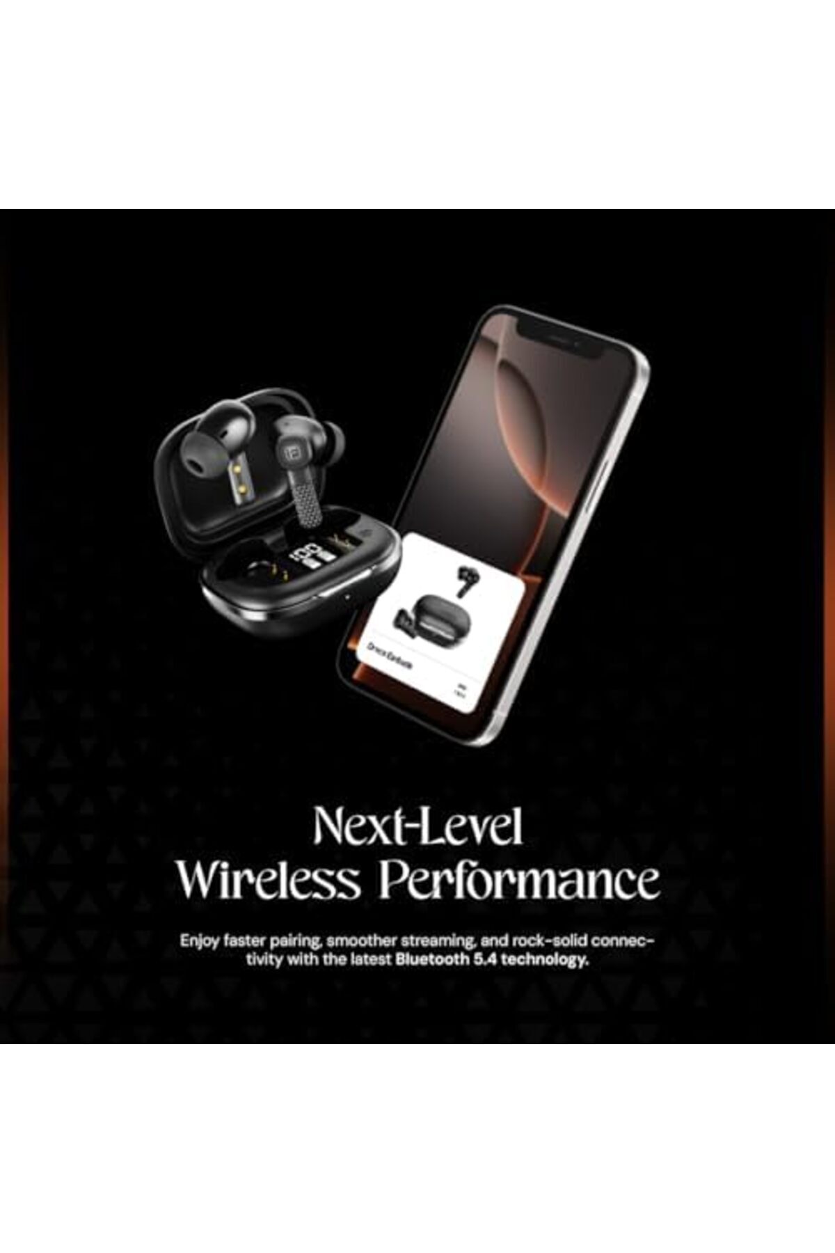 Faster-Orvon In-Ear Wireless Earbuds Bluetooth 5.4 - ANC+ENC, Leather Textured LED Display Case, 25H 8