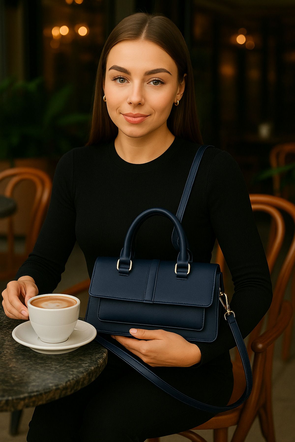 Handley-Women's Stylish Design Shoulder and Hand Bag – Multi-Compartment Adjustable Strap 1