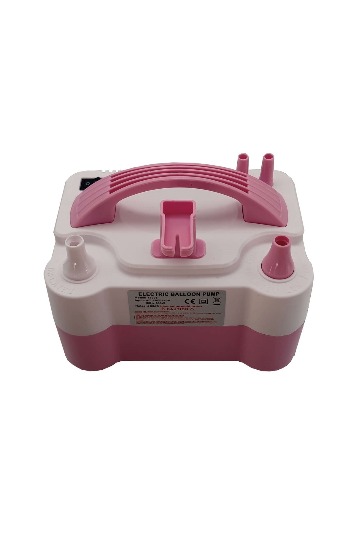SDX Market-Electric pump for inflating balloons and inflatable objects, with tying device, Pink and white 1