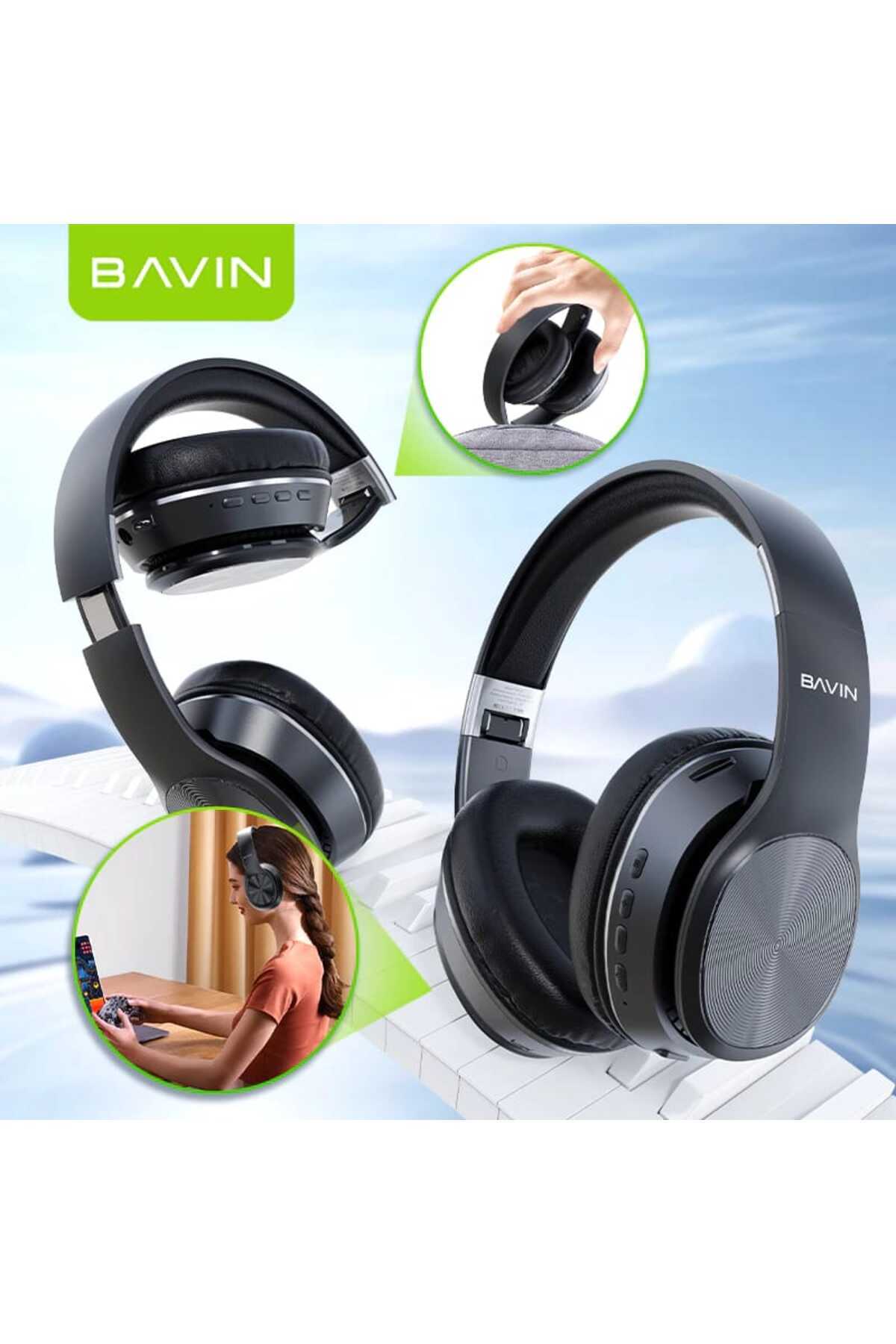 Bavin-Foldable Wireless Bluetooth Earphones with Sound, Noise Cancelling, and Built-in Microphone, Bluetooth 5.3 3