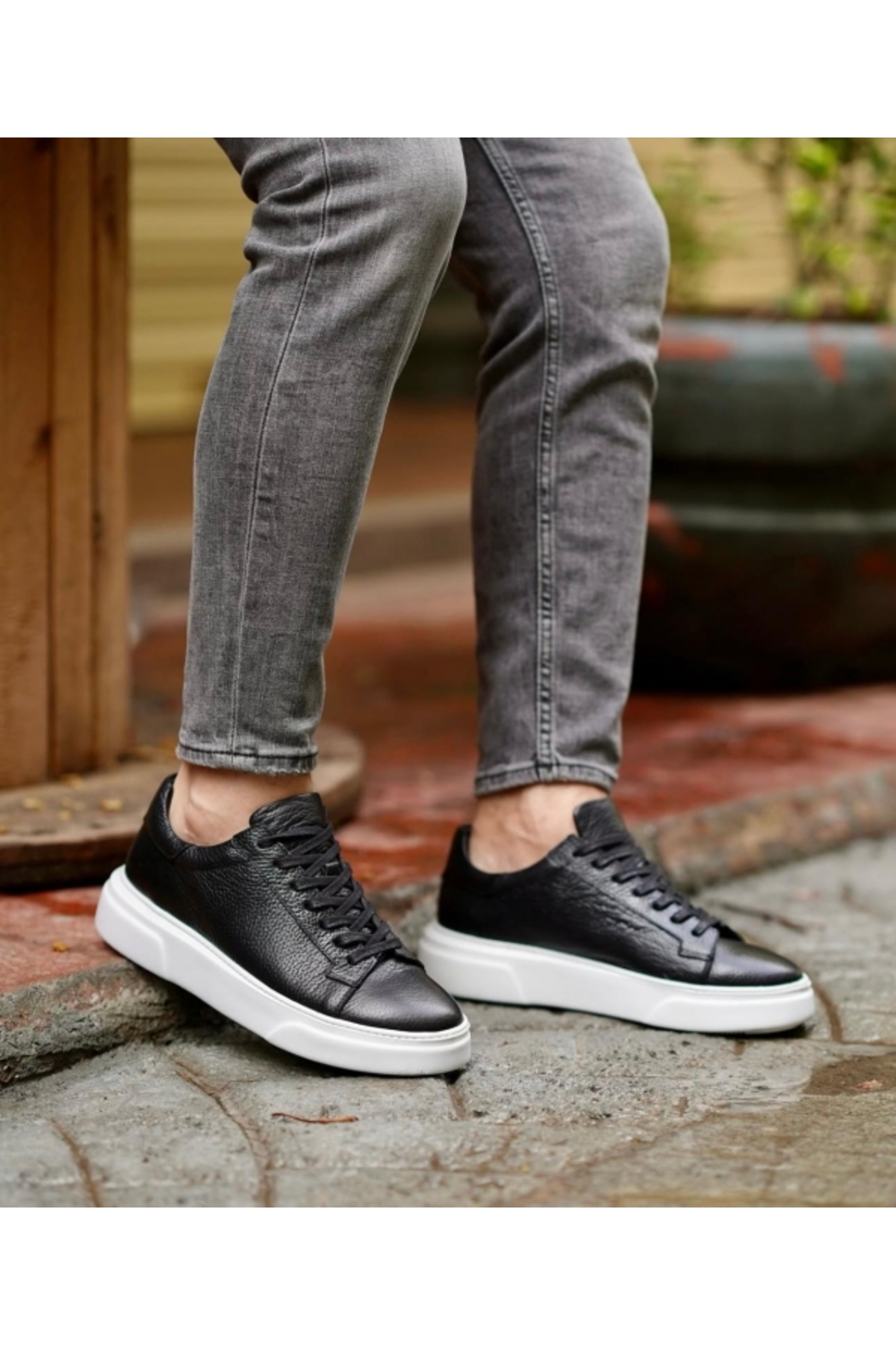 Taşpınar Ayakkabı  Taşpınar %100 Hakiki Deri Ortopedik Hafif Erkek Rahat Günlük Terletmez Büyük Numara Sneaker 37-48 - Görsel 4