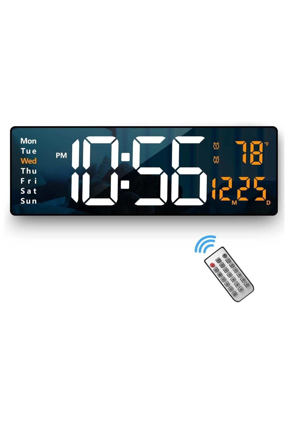 Generic-JAJEEK Digital Wall Clock Large Display, 16.2 Inch LED Digital Clock | Modern Wall Clock with Remot 1