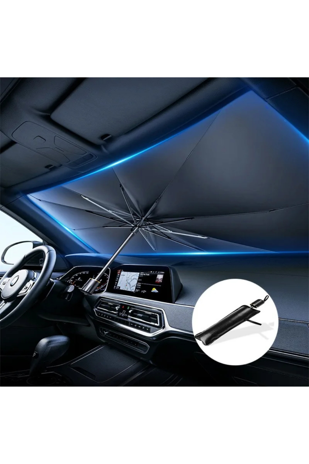 EVİMA Suncobran za automobil 75x140 cm Tip kišobrana Sklopivi zaštitnik za ve...