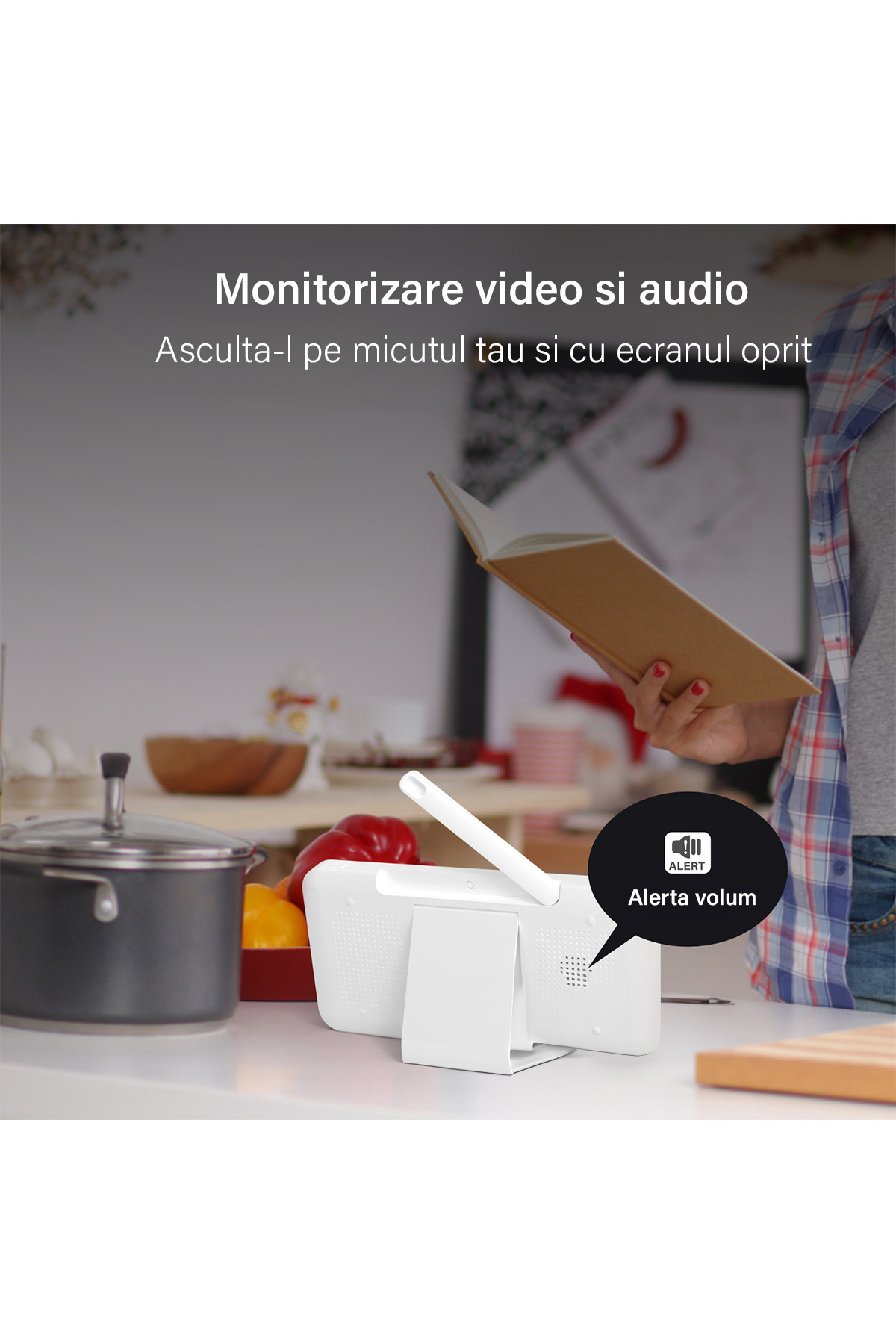 VisionHub-2in1 WiFi Baby Monitor with Multi View Audio-Video Camera, UltraHD/5” Night Vision, App, Rotation 9