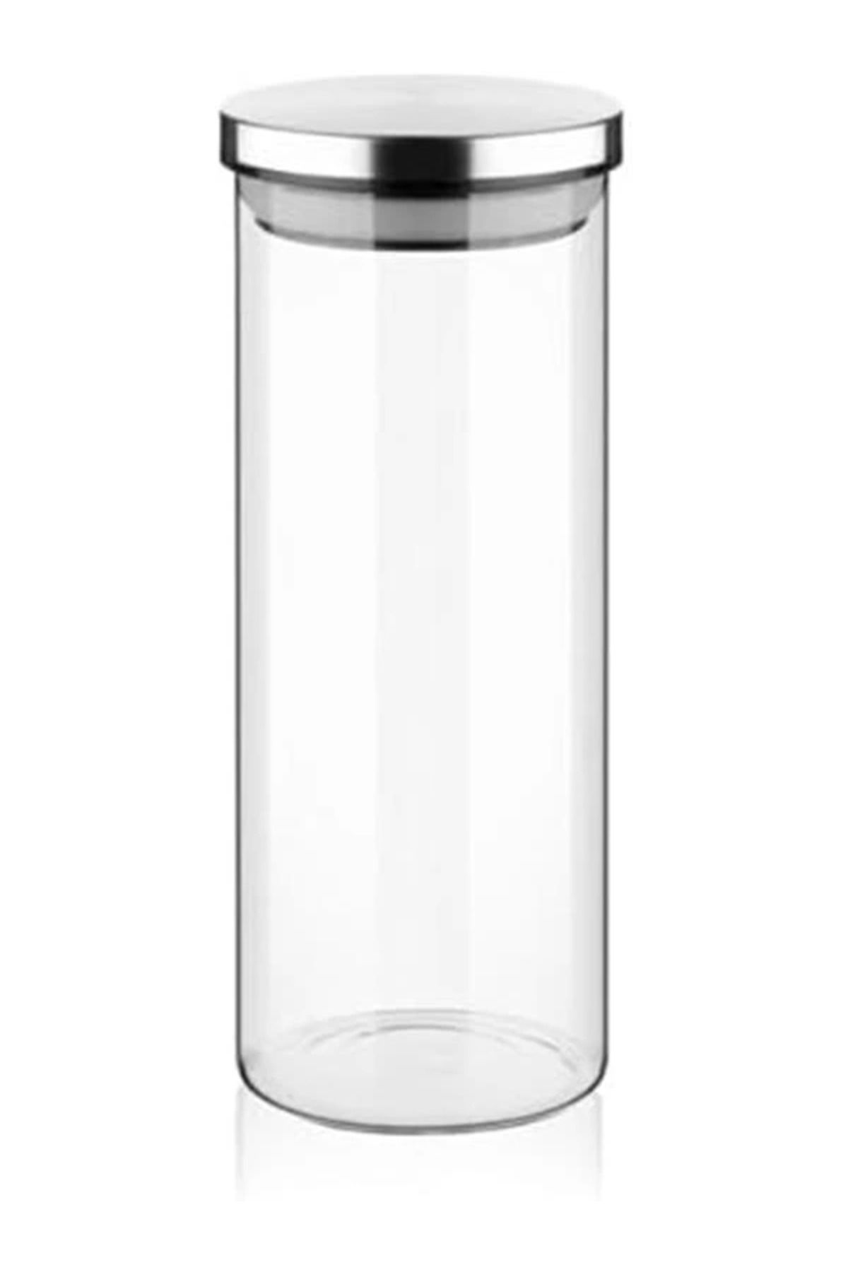 DERİK-1000ml Vacuum Borosilicate Glass Jar with Metal Lid (8.5Cm*20Cm) 1 Piece 4