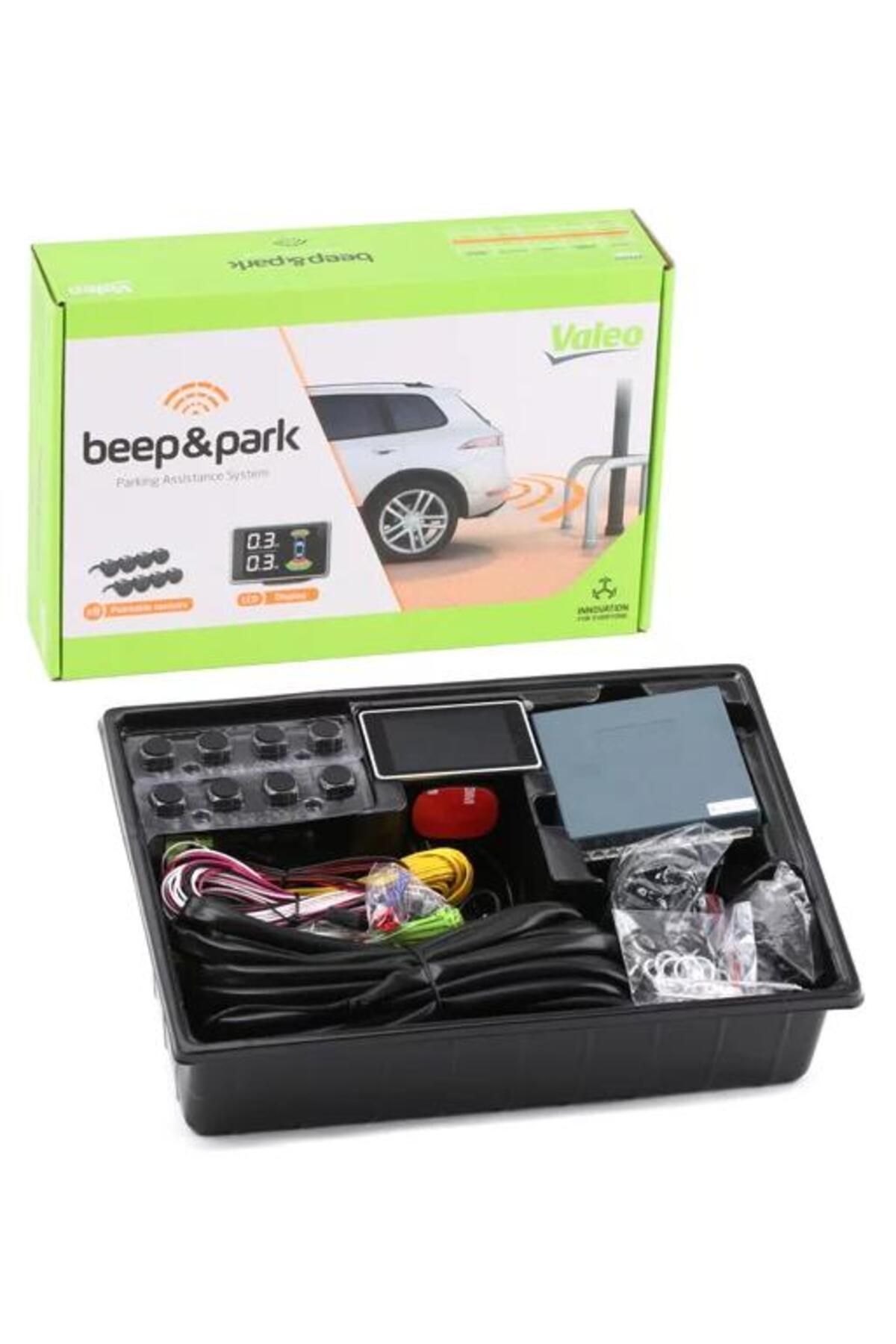 VALEO-Parking sensor kit 632202 with 8 sensors, 12V, for front/rear mounting, LCD screen, compass 3