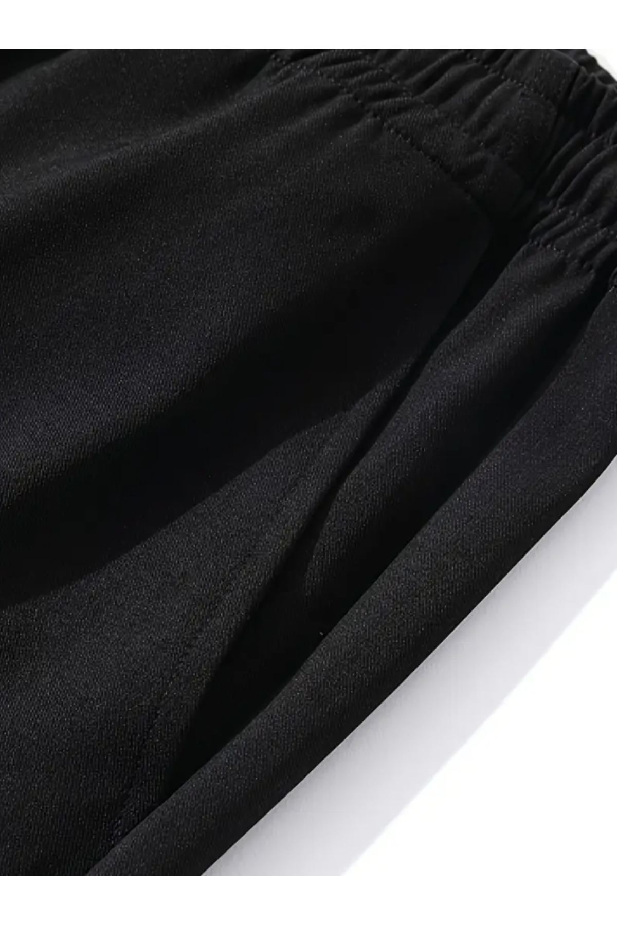 LAUSRA  Erkek Siyah Büyük Beden Baggy Bol Kesim Pantolon ALTI Esnek Rahat Kumaş Eşofman Altı YUS - Görsel 7