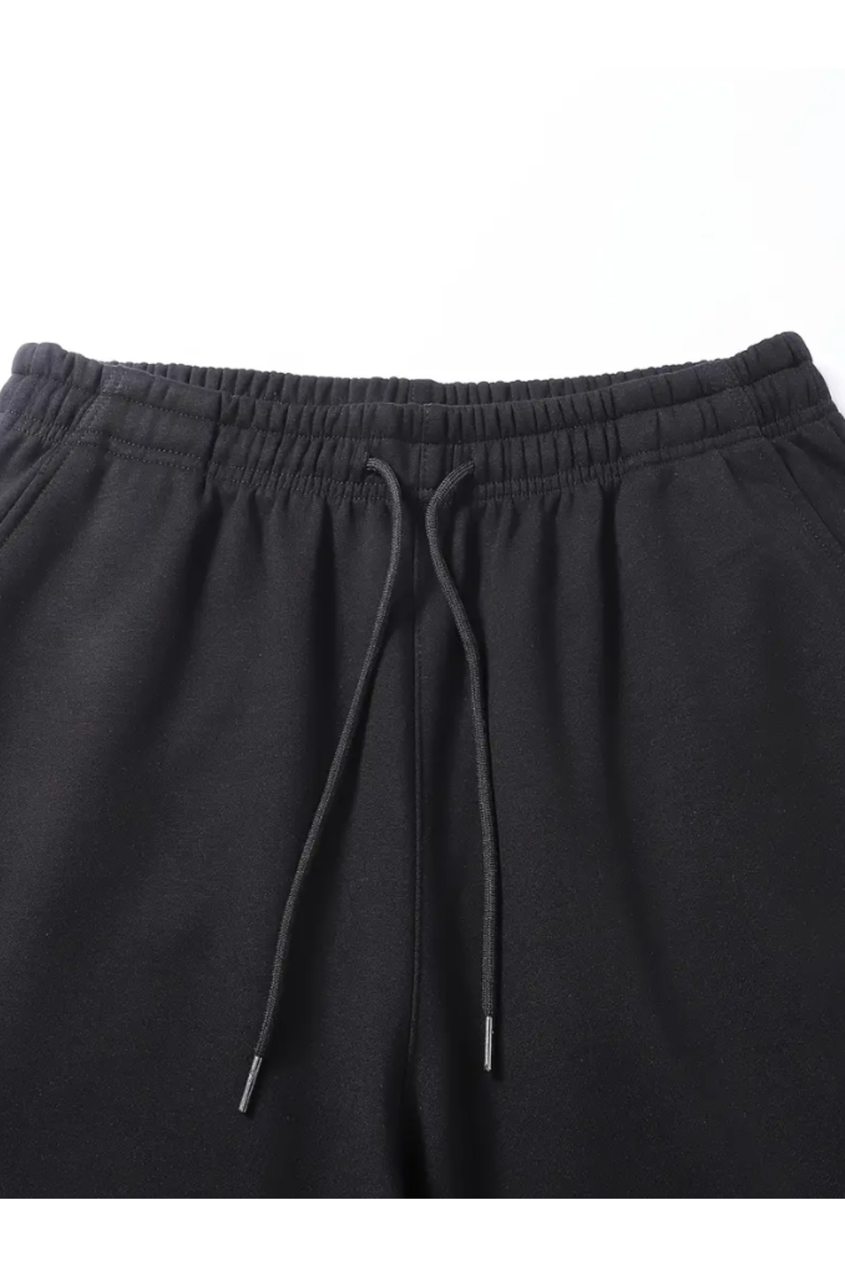 LAUSRA  Erkek Siyah Büyük Beden Baggy Bol Kesim Pantolon ALTI Esnek Rahat Kumaş Eşofman Altı YUS - Görsel 5