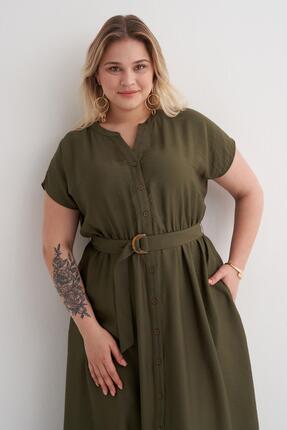 Myline Beli Lastikli Cepli Kemer Detaylı Elbise